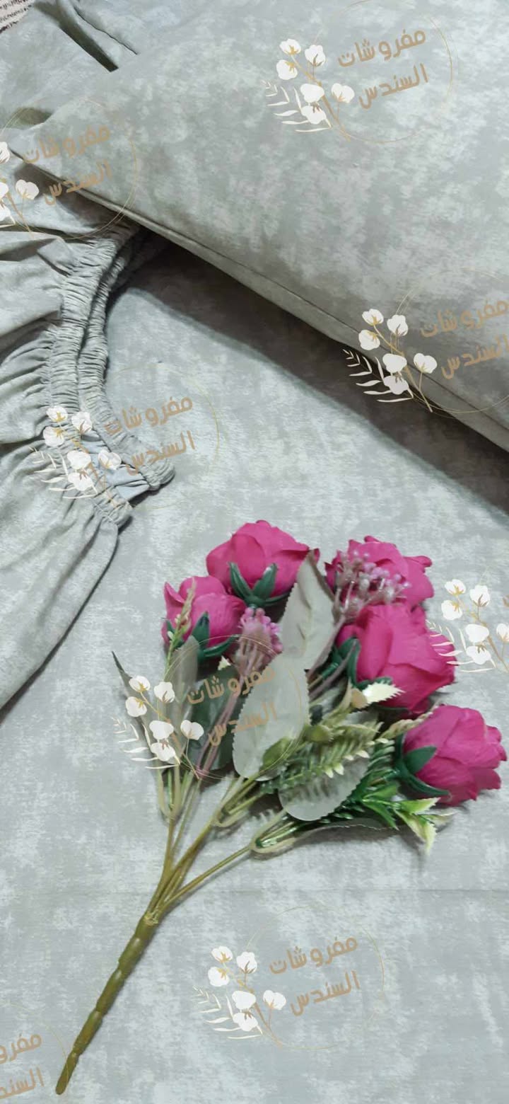 طقم ملاية سرير سادة رخامي (لون زيتوني)