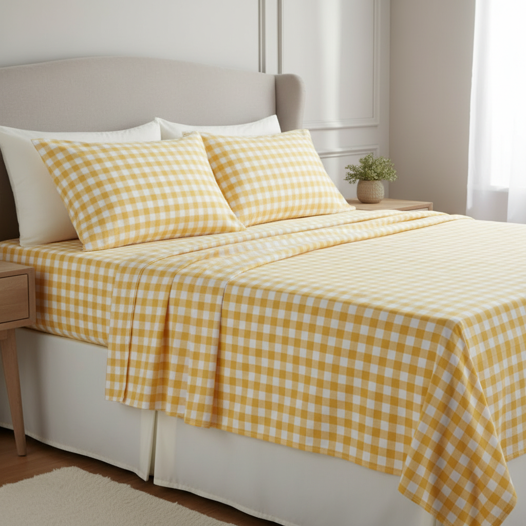 ملاية أصفر كاروهات