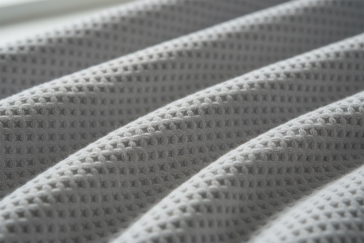 تفاصيل نسيج الوافل الرمادي