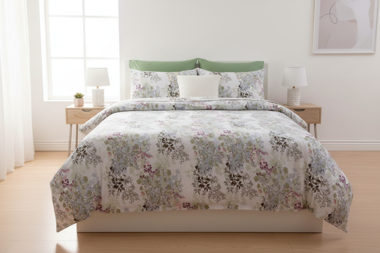 طقم لحاف بنقشة الزهور
