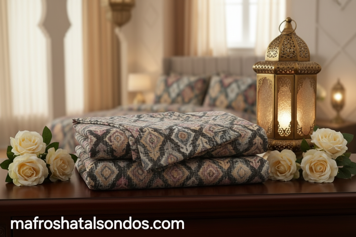 ملاية مطوية بديكور جميل