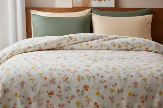 صورة إعلانية أمامية لدفاية سرير قطيفة