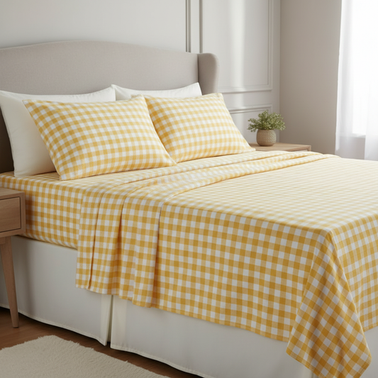 ملاية أصفر كاروهات