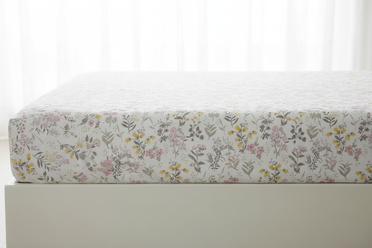 صورة إعلانية لملاية سرير بنمط مشجر