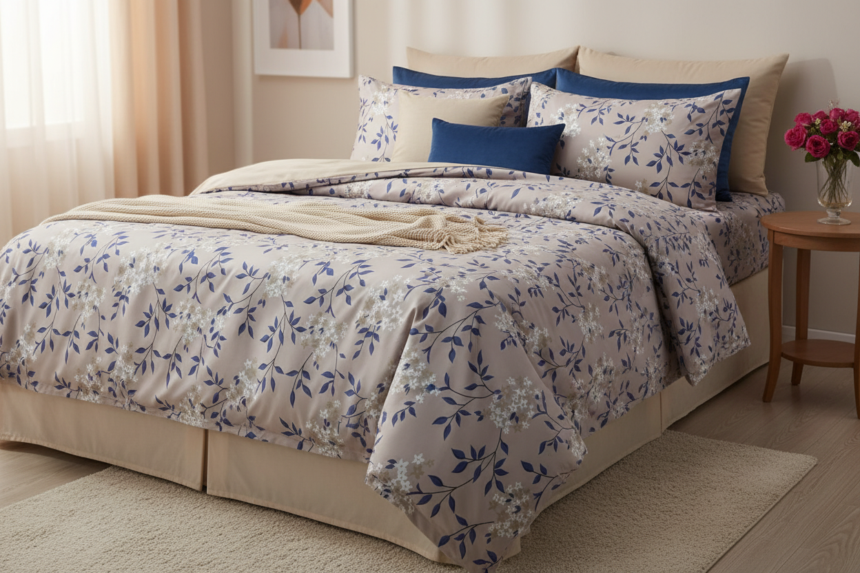 صورة إعلانية لطقم ملاية وكفر لحاف