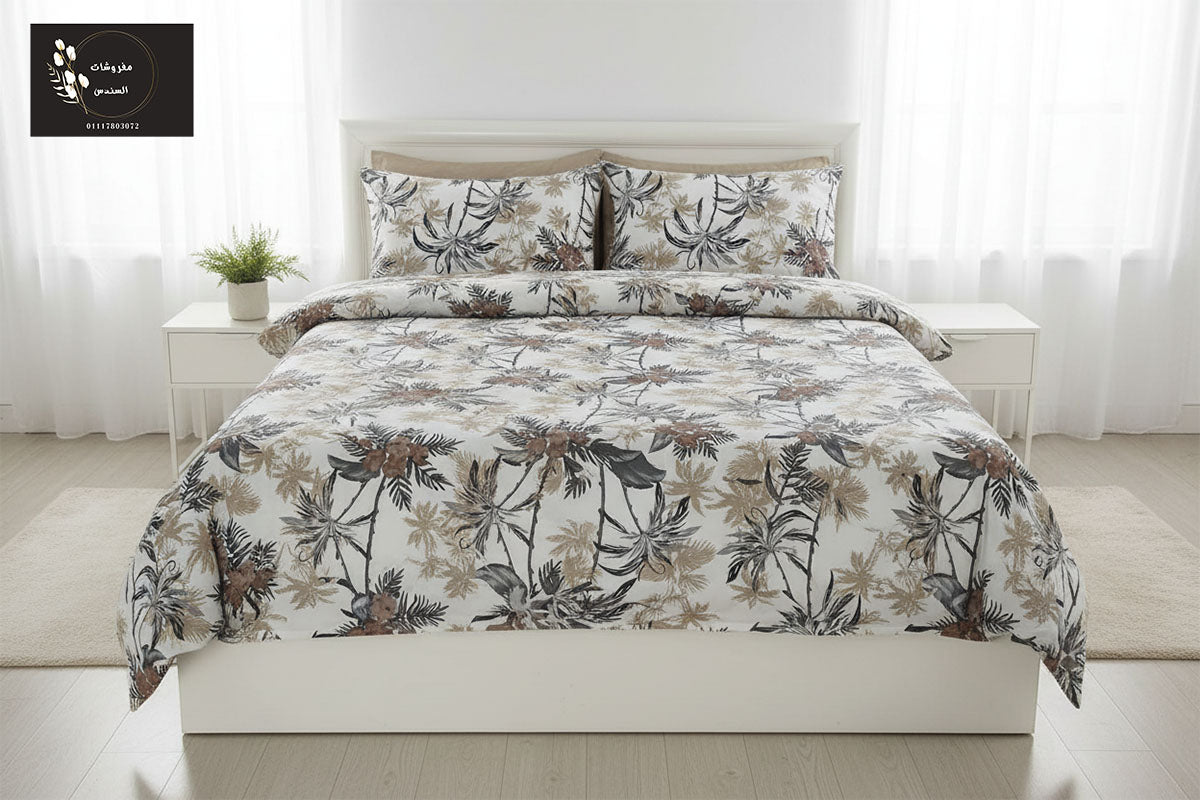 طقم ملاية سرير قطن ضد الوبر - أشجار إستوائية