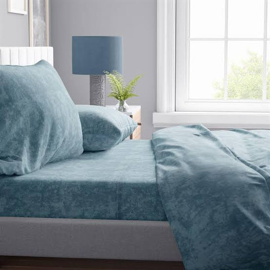 كفر لحاف بسوستة قطن عالي الجودة (تركواز رخامي)