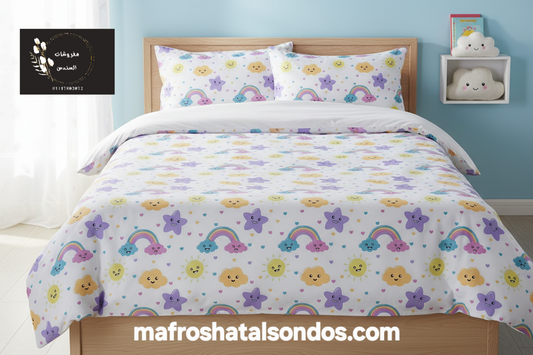 طقم ملاية سرير قطن معالج من الوبرة