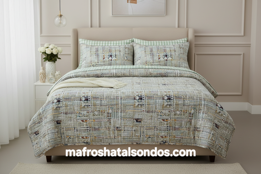 طقم ملاية سرير قطن ضد الوبر - بوهيمي هندسي