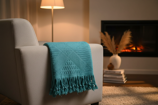 Turquoise Coverlet on Chair